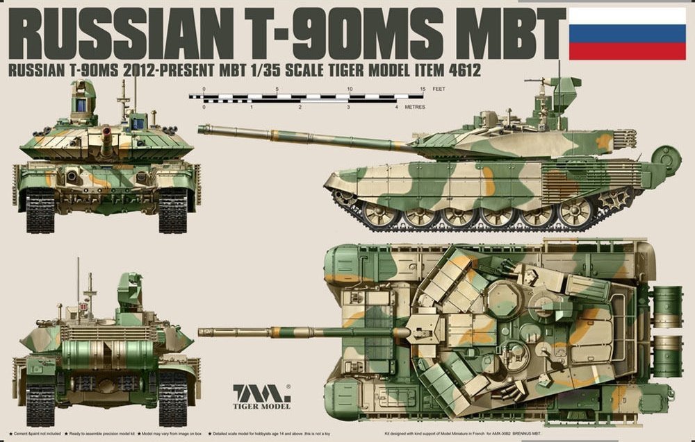 Tiger Model 4612 Russian T-90MS MBT 1 35 - po 1945 - 1 35