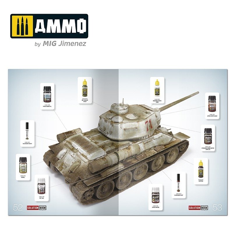 AMMO of Mig Jimenez 6603 SOLUTION BOOK 20 - How to Paint WWII Soviet Winter  Vehicles (English, Spanish, Francais, Deutsch) - Literature