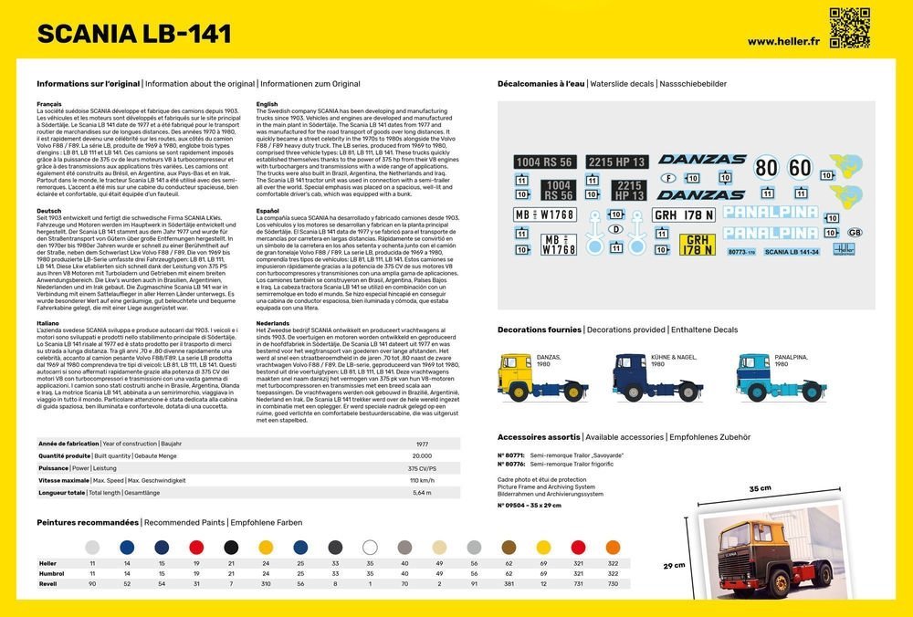 Kit Camion Heller LB-141 In Scala 1:24 - Modellismo Da Montare - HL80773 - Nuovo