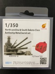 Very Fire USS11 USS North Carolina & South Dakota Class Battleship Metal Barrels set 1/350 