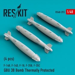 RESKIT RS48-0293 GBU-38 BOMBS THERMALLY PROTECTED (4 PCS) 1/48 