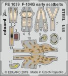 Eduard FE1039 F-104G early seatbelts STEEL 1/48 KINETIC MODEL