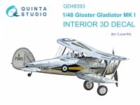 Quinta Studio QD48393 Gloster Gladiator MKI 3D-Printed & coloured Interior on decal paper (I Love Kit) 1/48