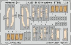 Eduard 33260 Bf 108 seatbelts STEEL 1/32 EDUARD