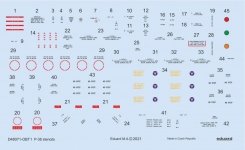 Eduard D48071 P-38 stencils 1/48