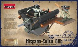Roden 625 Plain engine Hispano-Suiza 8ab 1/32