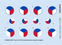 Eduard D72042 CS-199 Czechoslovak national insignia Eduard 1/72