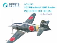 Quinta Studio QD32240 Mitsubishi J2M3 Raiden 3D-Printed & coloured Interior on decal paper (Zoukei Mura) 1/32