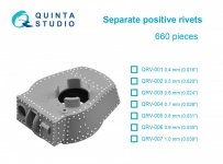 Quinta Studio QRV-005 Separate positive rivets, 0.8mm (0.031), 660 pcs