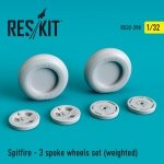 RESKIT RS32-0298 SPITFIRE (3 SPOKE) WHEELS SET (WEIGHTED) 1/32