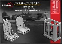 RESArm 48-04038 Supermarine Spitfire (var 2) pilot's seat (3D resin printing) 1/48