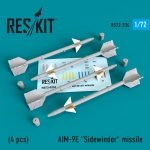 RESKIT RS72-0234 AIM-9E Sidewinder  missile (4 PCS) 1/72