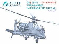 Quinta Studio QDS-35073 AH-64D/E 3D-Printed & coloured Interior on decal paper (Meng) (small version) 1/35
