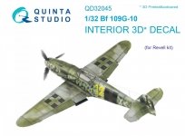 Quinta Studio QD32045 Bf 109G-10 3D-Printed & coloured Interior on decal paper (for Revell kit) 1/32