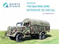 Quinta Studio QD35034 Opel Blitz 3D-Printed & coloured Interior on decal paper (ICM) 1/35