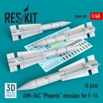 RESKIT RS48-0389 AIM-54C PHOENIX MISSILES FOR F-14 (4PCS) 1/48