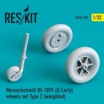 RESKIT RS32-0350 BF-109 (F, G-EARLY) WHEELS SET TYPE 2 (WEIGHTED) 1/32