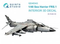 Quinta Studio QD48343 Sea Harrier FRS.1 3D-Printed & coloured Interior on decal paper (Kinetic) 1/48