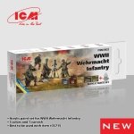 ICM 3022 Acrylic Paint Set for WWII Wehrmacht Infantry 5x12ml + Maat Varnish