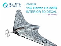 Quinta Studio QD32254 Horten Ho 229B 3D-Printed & coloured Interior on decal paper (Takom) 1/32