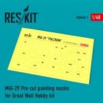 RESKIT RSM48-0007 MIG-29 PRE-CUT PAINTING MASKS FOR GWH KIT 1/48