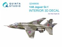 Quinta Studio QD48606 Jaguar Gr.1 3D-Printed & coloured Interior on decal paper (Kitty Hawk) 1/48