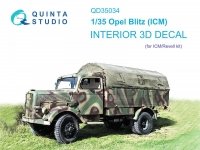Quinta Studio QD35034 Opel Blitz 3D-Printed & coloured Interior on decal paper (ICM) 1/35