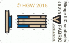 Eduard 49089 Mirage IIIC seatbelts FABRIC 1/48 EDUARD