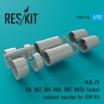 RESKIT RSU72-0042 MiG-25 RB, RBT, BM, RBK, RBF, RBSh Foxbat exhaust nozzles for ICM 1/72