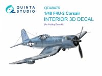 Quinta Studio QD48476 F4U-2 Corsair 3D-Printed coloured Interior on decal paper (Hobby Boss) 1/48