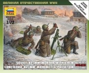 Zvezda 6208 Soviet 82-mm mortar with crew 1941-1943 (winter) 1/72