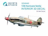 Quinta Studio QD48446 Hurricane family 3D-Printed coloured Interior on decal paper (Italeri/Tamiya) 1/48