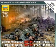 Zvezda 6106 GERMAN MACHINEGUN MG-34 WITH CREW 1939-42 (1:72)