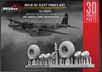 RESArm 72-03075 de Havilland Mosquito LATE - Wheels under load (3D resin printing) 1/72