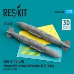RESKIT RS72-0466 GBU-31 (V) 4/B thermally protected bombs U.S. Navy (2 pcs) (3D Printed) 1/72
