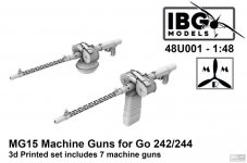 IBG 48U001 MG15 Machine Guns for Gotha Go 242/244 - 3d Printed Set 1/48