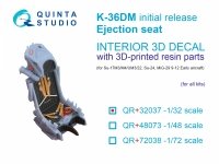 Quinta Studio QR+32037 K-36DM (initial release) ejection seat (for Su-17M3/M4/UM3/22, Su-24, MiG-29 9-12 Early aircraft) (All kits) 1/32