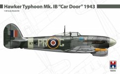 Hobby 2000 48045 Hawker Typhoon Mk. IB Car Door 1943 ( Hasegawa + CARTOGRAF + MASKI ) 1/48