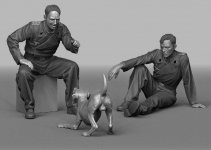Panzer Art FI35-074 Playing with a puppy 1/35