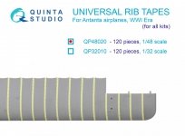 Quinta Studio QP48020 Universal rib tapes for Antanta. WWI, Post-WWI Era (All kits) 1/48