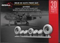RESArm 48-03052 B-25 MITCHEL - Wheels under load (3D resin printing) 1/48