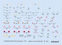 Eduard D72034 B-25J stencils HASEGAWA/REVELL 1/72