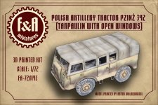 F&A Miniatures FA-72014C Pzinż 342 plandeka ciągnik otwarte okna 1/72