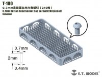 E.T. Model T-100 0.7mm Button Head Socket Cap Screws 240 pieces