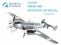 Quinta Studio QD48386 BF 110G 3D-Printed & coloured Interior on decal paper (Eduard) 1/48