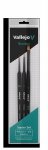 VALLEJO B03990 - Zestaw pędzli - Precision - Starter Set (Round No.1, 3/0 Triangular Handle, Flat No.4, synthetics)