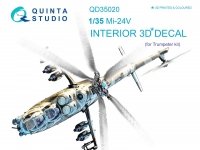 Quinta Studio QD35020 Mi-24V 3D-Printed & coloured Interior on decal paper (for Trumpeter kit) 1/35