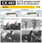 Eduard CX483 B-17G antiglare panels (BO & DL production) AIRFIX 1/72