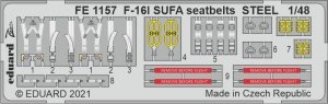 Eduard FE1157 F-16I SUFA seatbelts STEEL for KINETIC 1/48