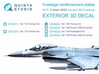 Quinta Studio QP48022 F-16 block 30/32 reinforcement plates (Tamiya) 1/48